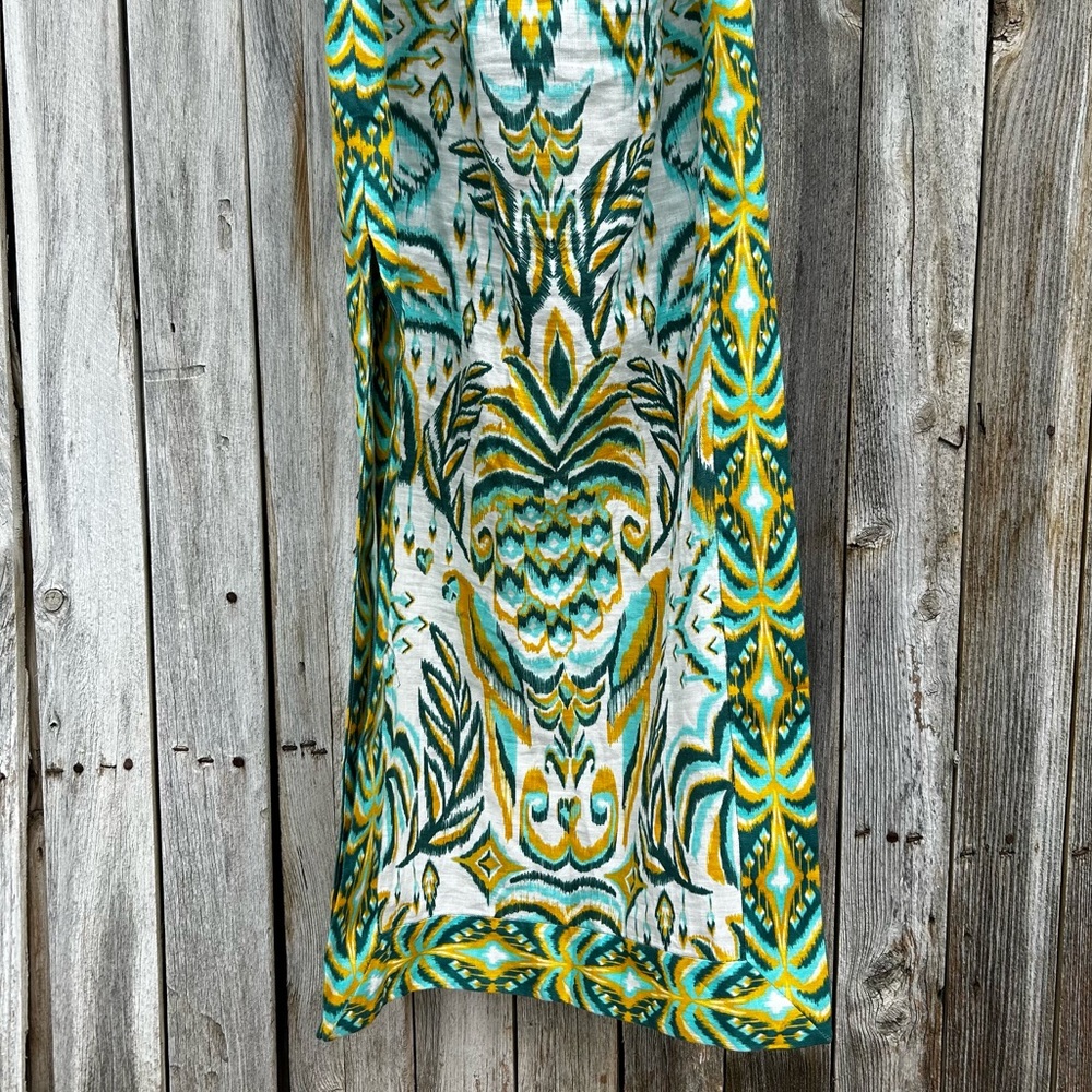 NWT Farm Rio Tropical Tapestry Halter Linen Maxi Sun Dress Off White Green M - Picture 14 of 16
